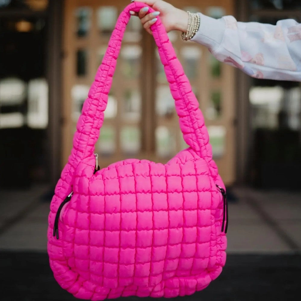 Hot Pink Hobo Tote Bag|7655
