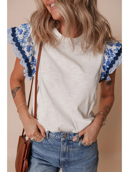 Flutter Sleeve Blouse|6110