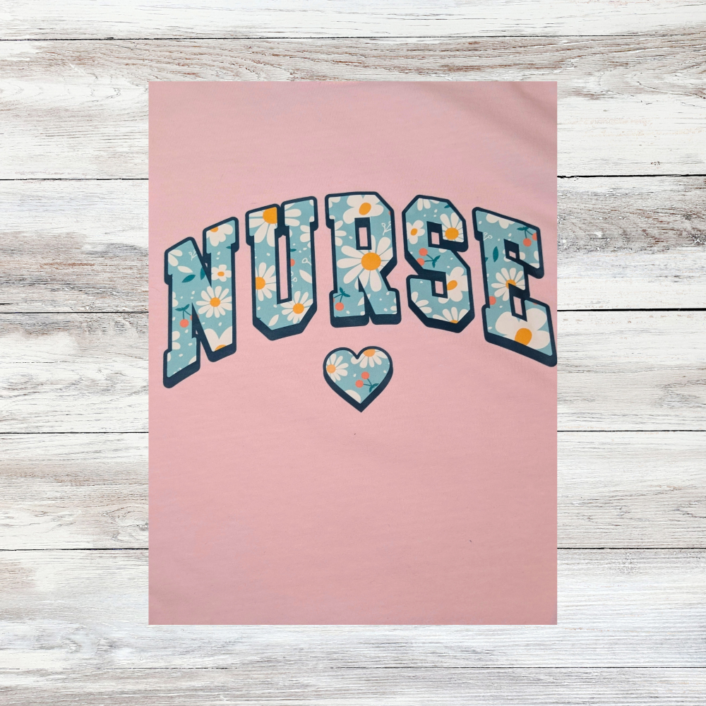Floral Nurse Shirt - Pink|5236