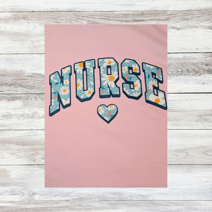 Floral Nurse Shirt - Pink|5236