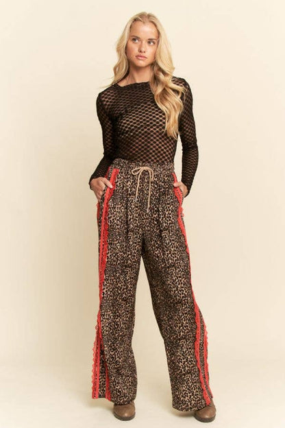 The Lacey Leopard Ribbon Pants