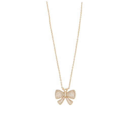 Bubble Bow Necklace Gold|1240