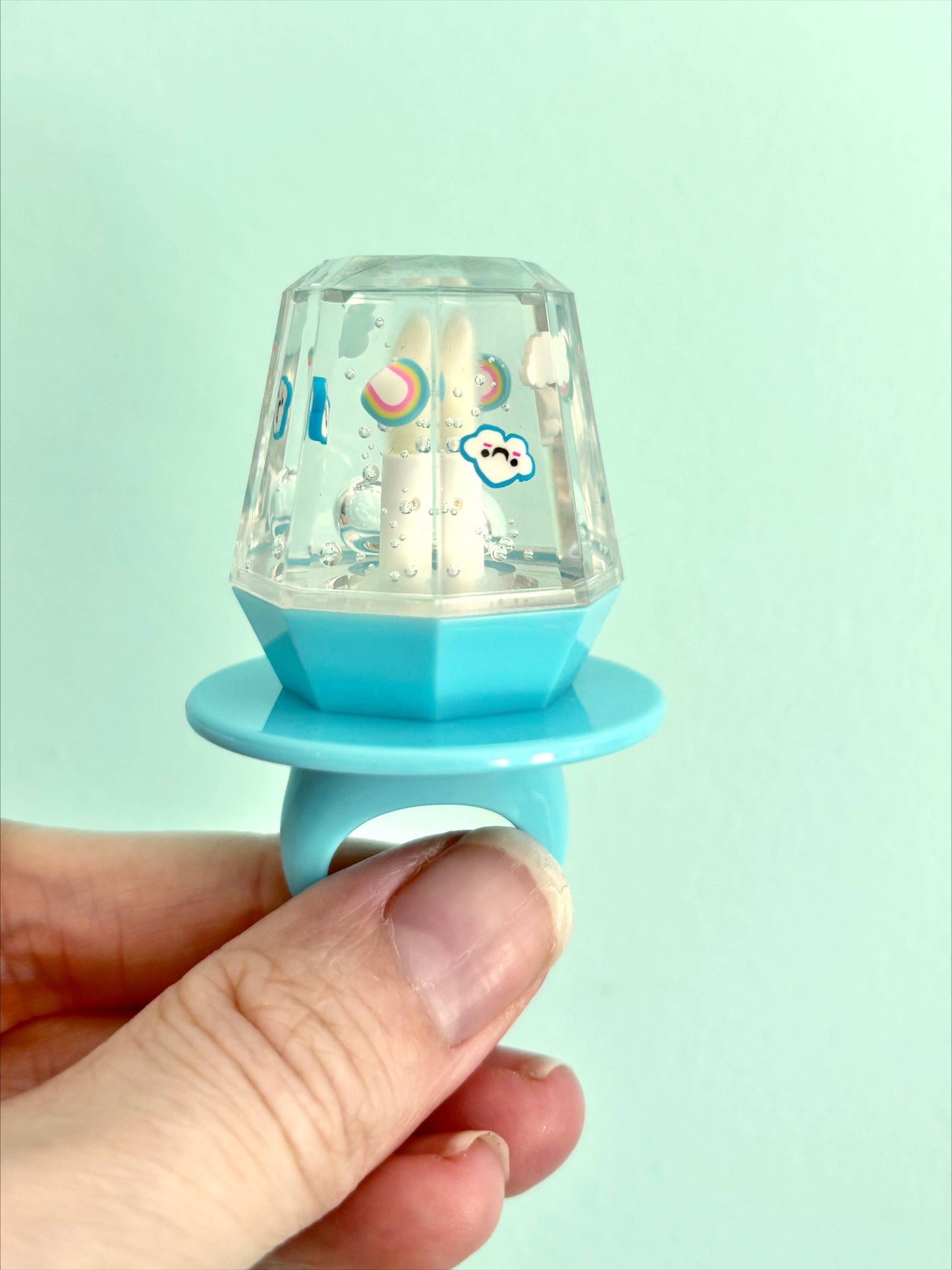 Rainbow Blue Cloud Ring pop