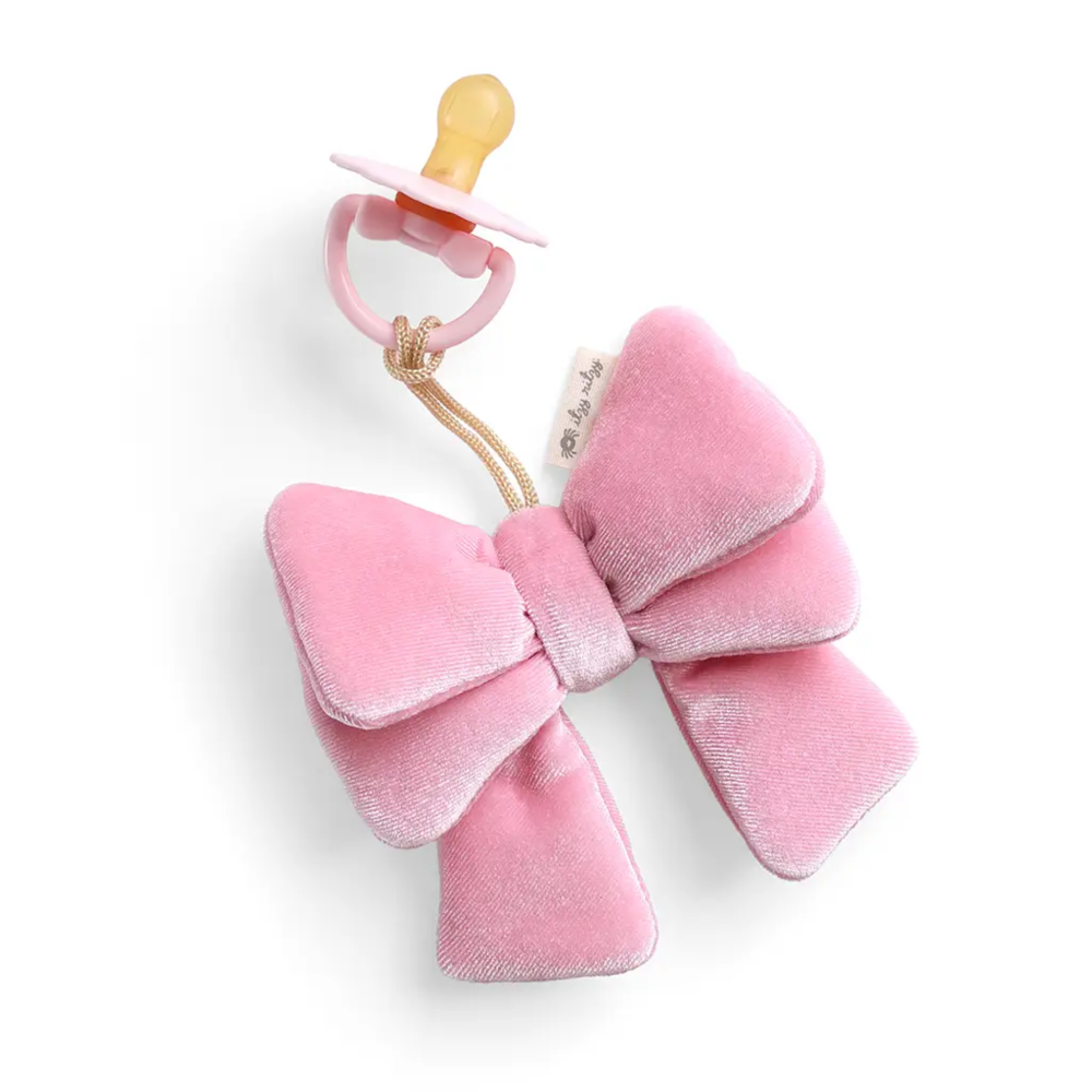 Bitzy Pal Natural Rubber Pacifier & Plush Bow|6544