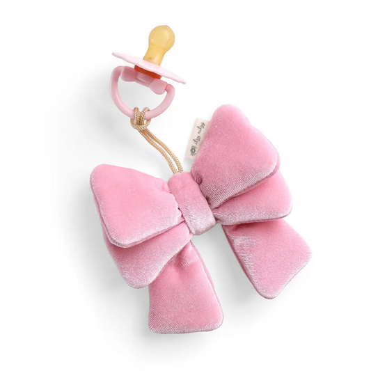 Bitzy Pal Natural Rubber Pacifier & Plush Bow|6544