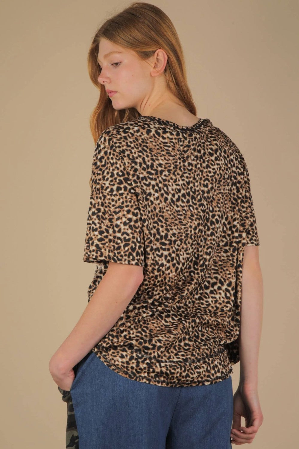 Oversized Leopard Knit Top|6094