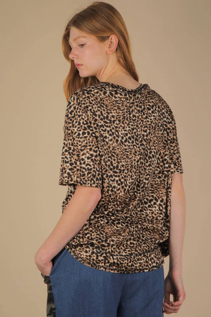 Oversized Leopard Knit Top|6094