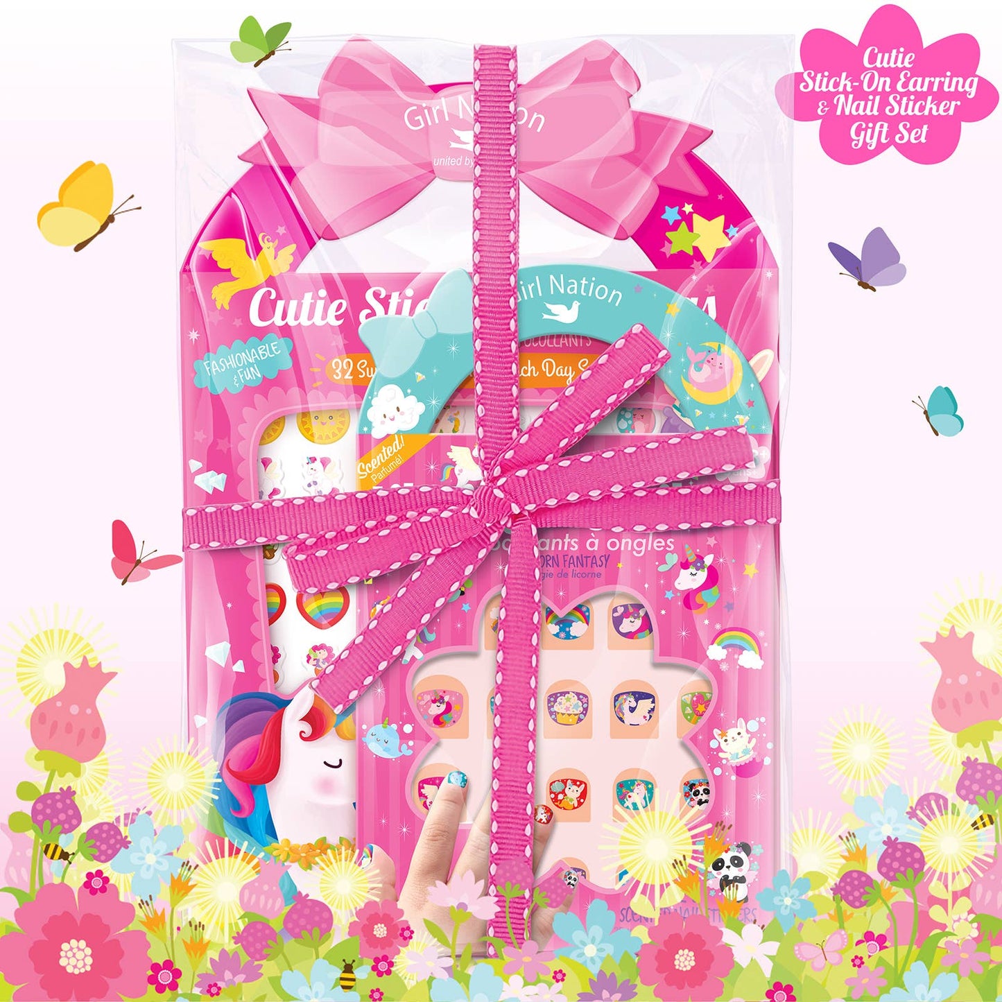 Cutie Stick-On Earring and Nail Sticker Gift Set- Unicorn