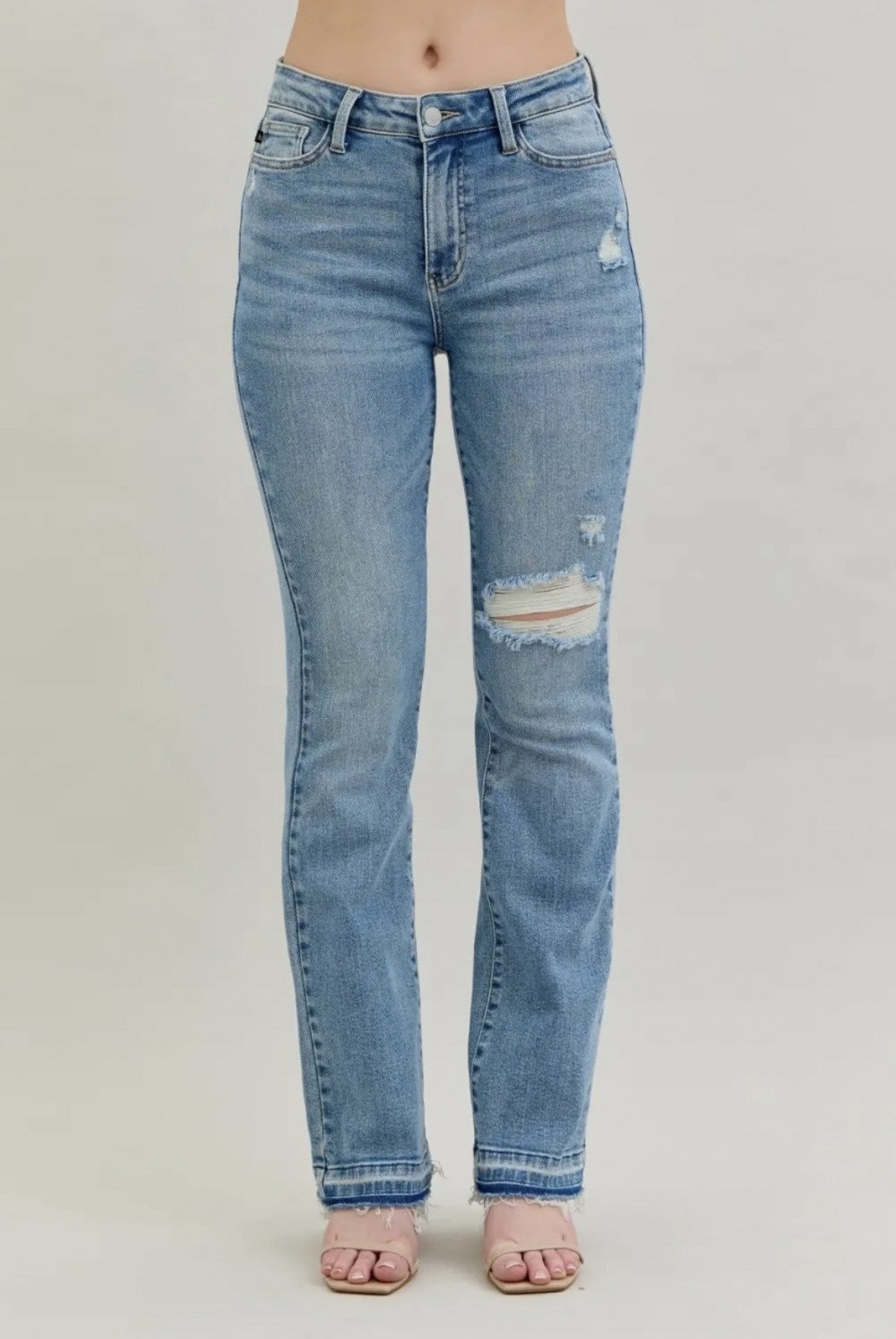 Judy Blue Mr Destroy & Release Hem Bootcut|6166