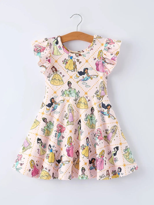 Princess Ruffle Girls Dress|7302