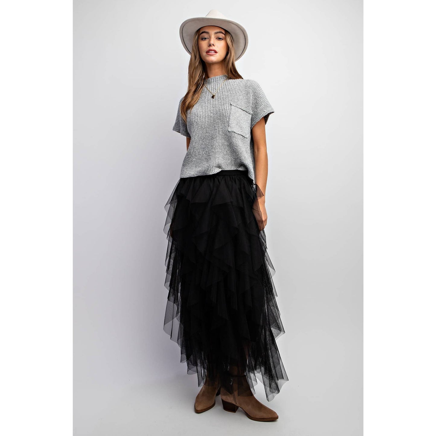 Cascading Tulle Skirt