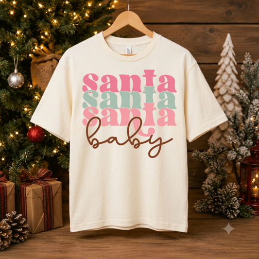 Retro Santa Baby Boxy Tee|8354