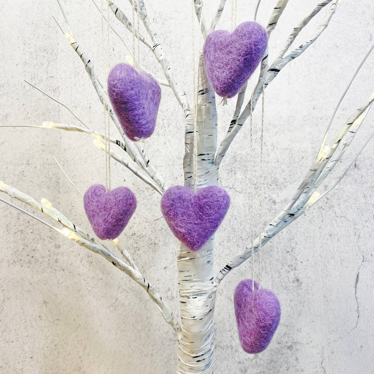 Felt Heart Ornament - Lavender