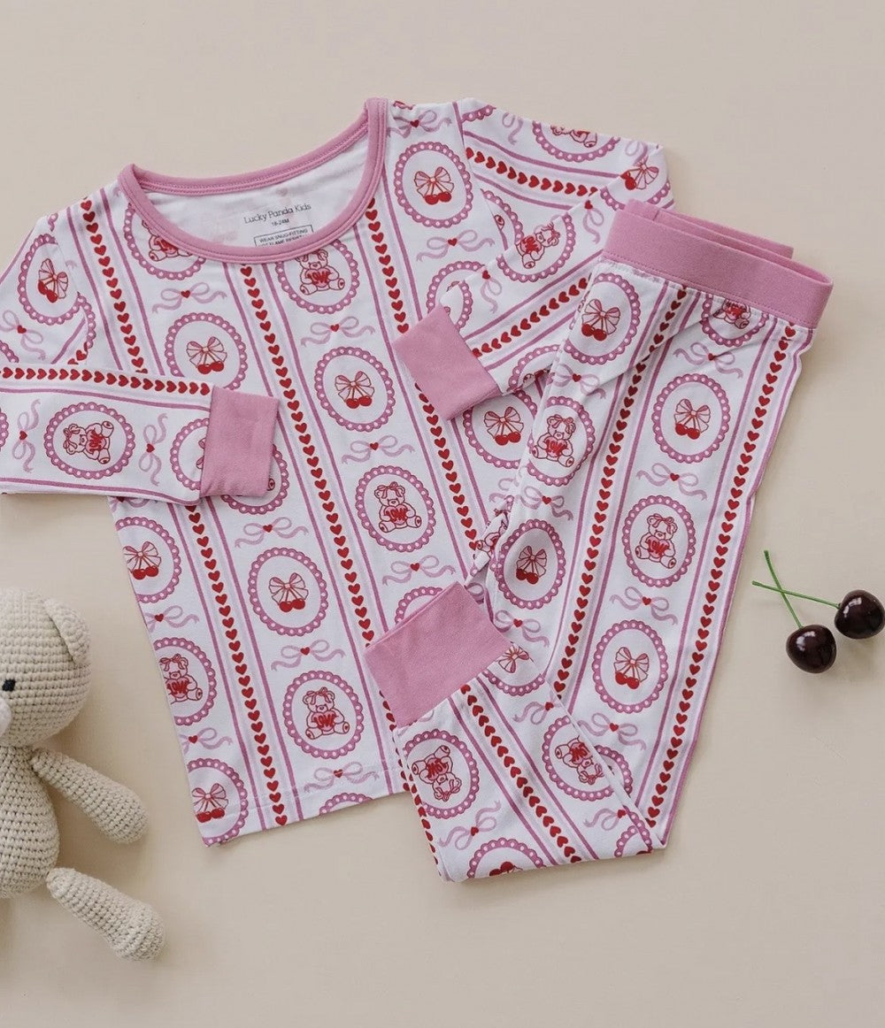 Bamboo Two Piece Set- Cherry Bear|4876