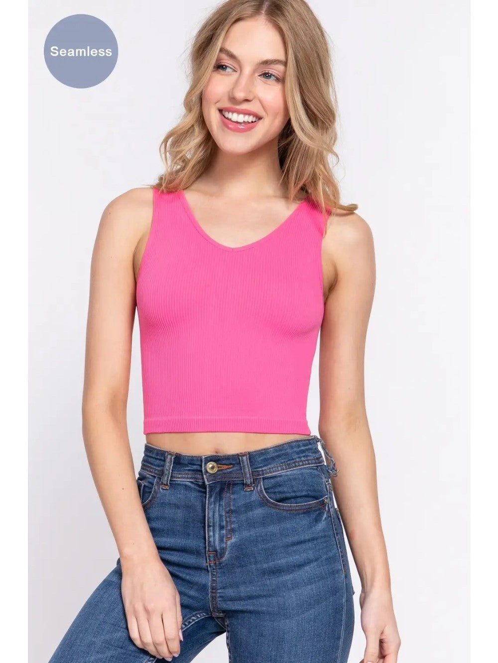 Reversible V/Round Neck Tank|7394