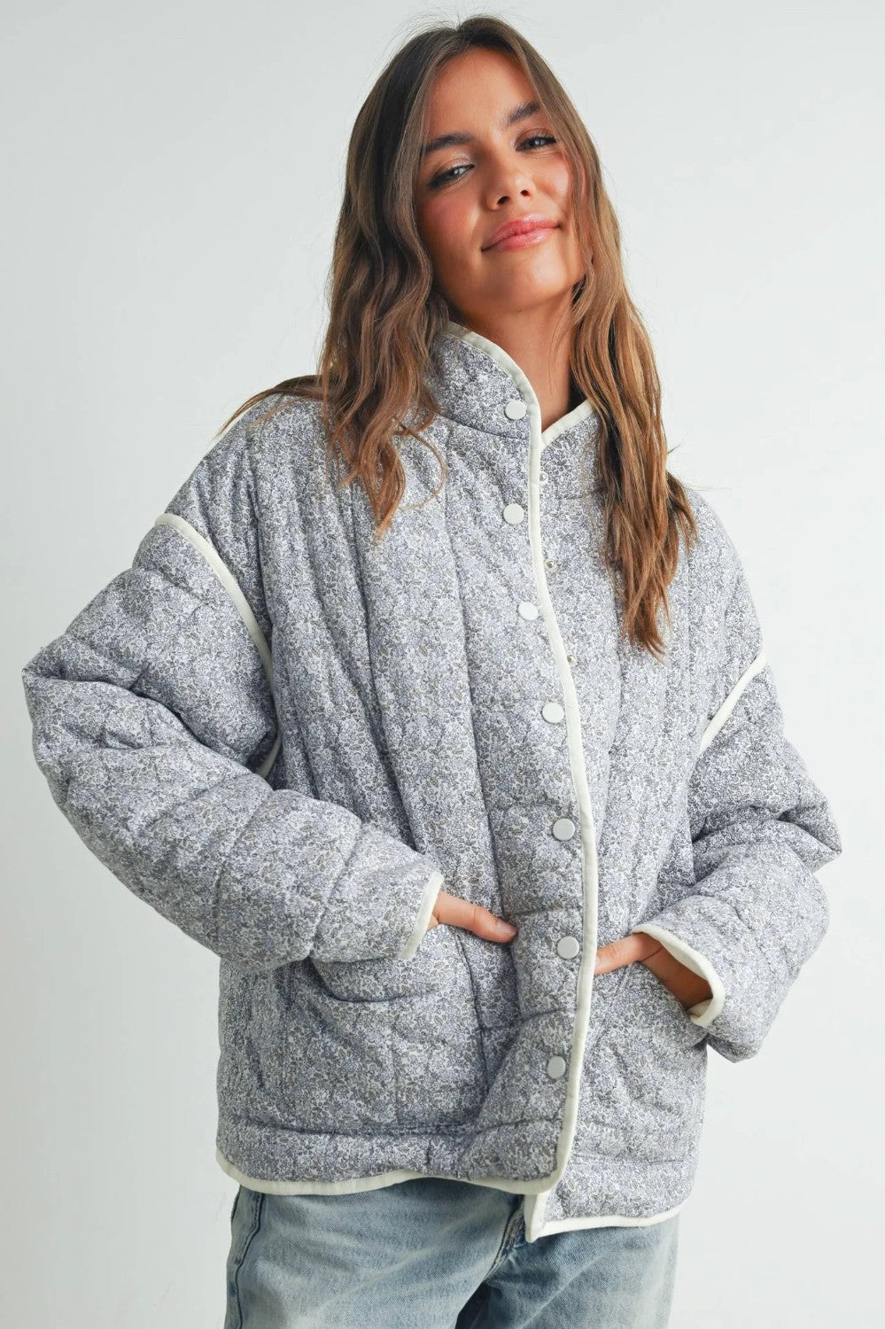 Fiona Quilted Button Jacket|6092