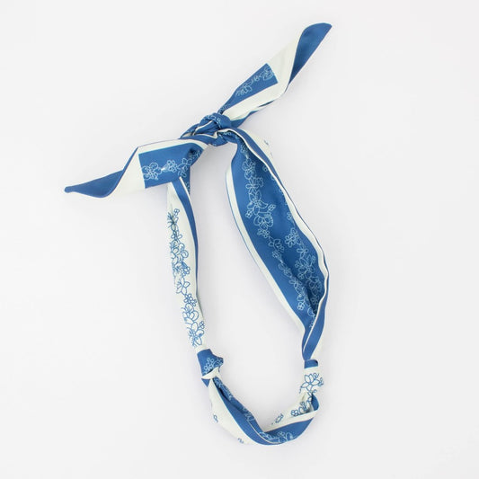 Cobalt Scarf Necklace w/ Silver Bail|1257