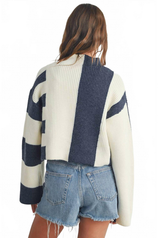 Mockneck Colorblock Sweater|1792