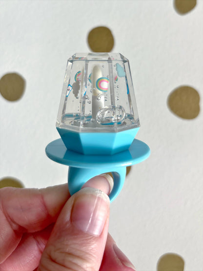 Rainbow Blue Cloud Ring pop