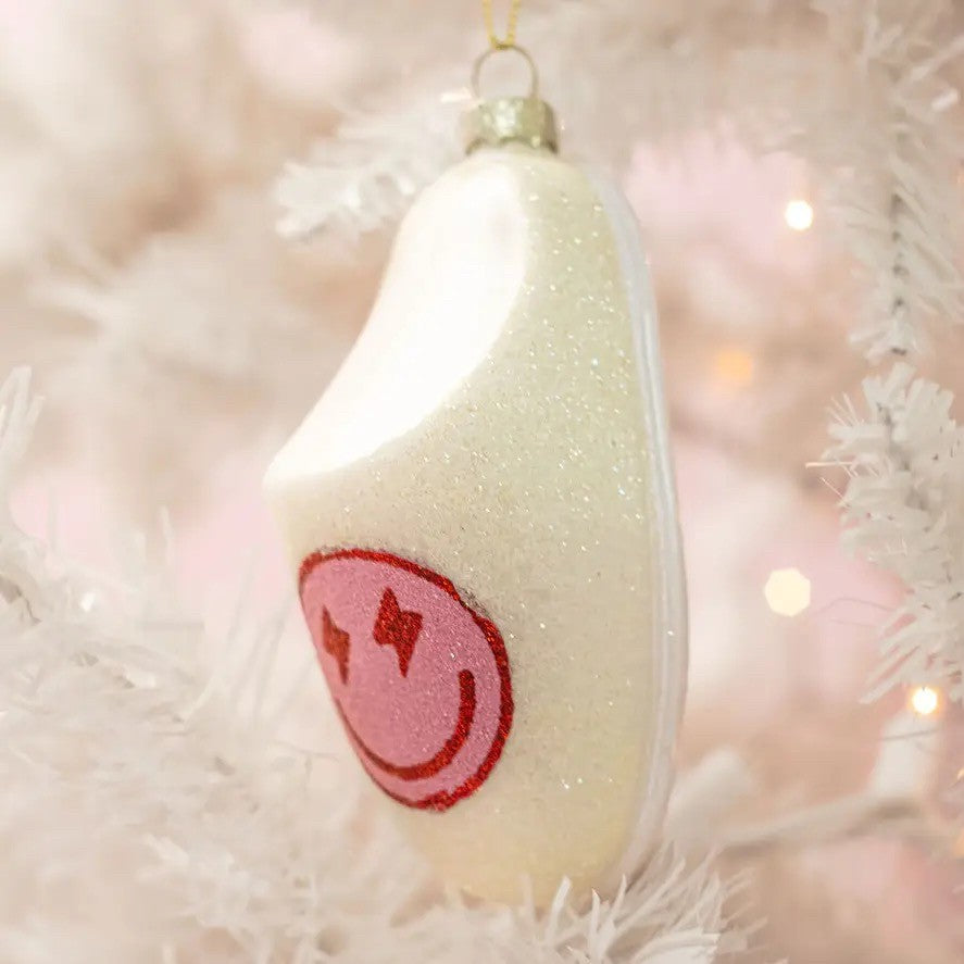 Pink Happy Smiley Face - Slipper Christmas Ornament|9311