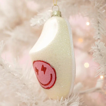 Pink Happy Smiley Face - Slipper Christmas Ornament|9311