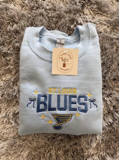 St. Louis Blues Bows & Stars Light Blue Sweatshirt|2078