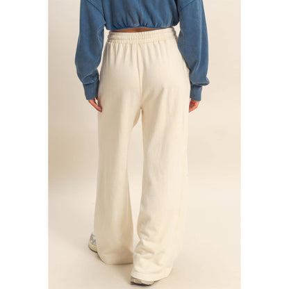 French Terry Wide-Leg Pants