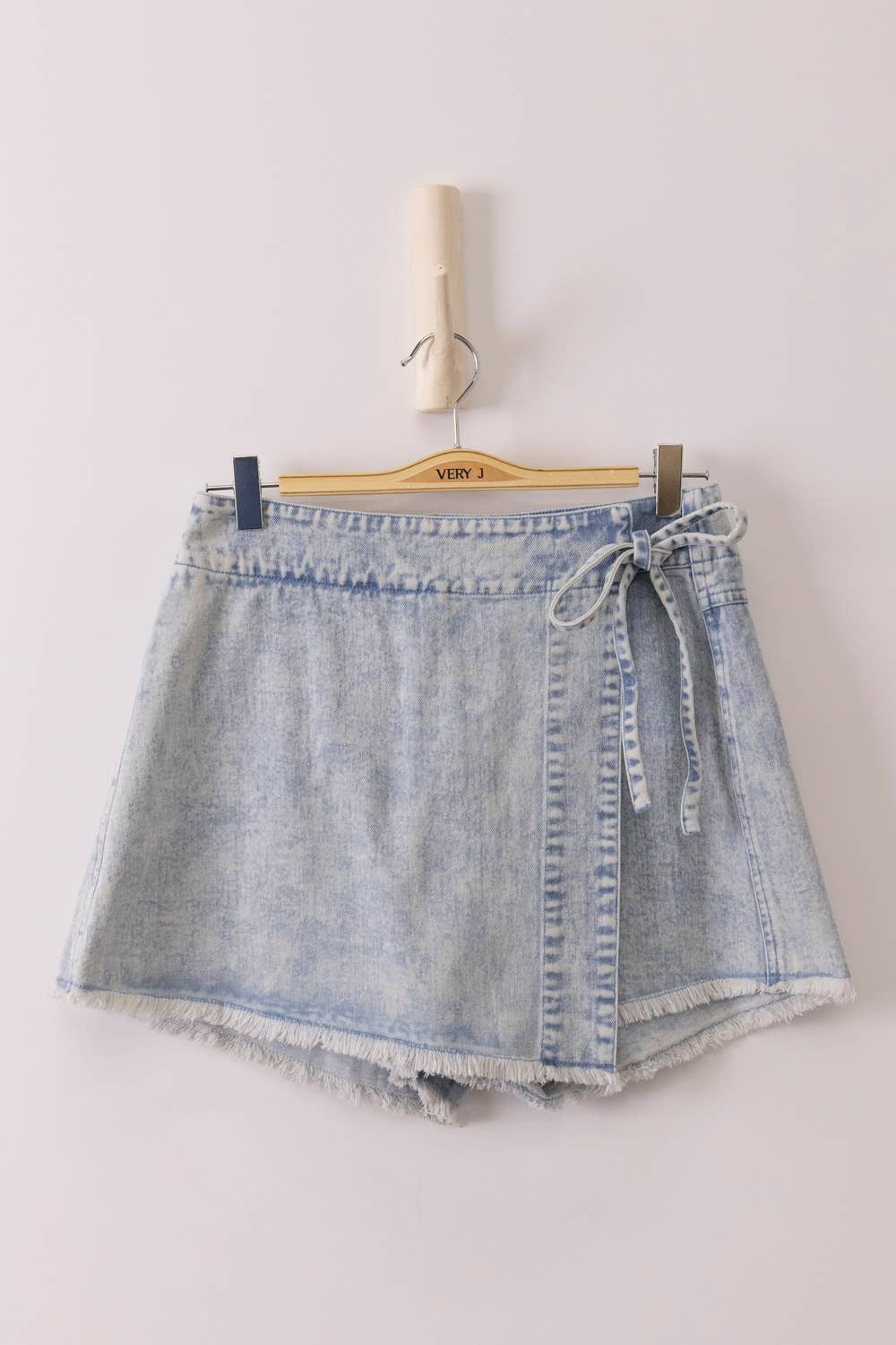 JEAN Washed Denim Skort: LT INDIGO|8543