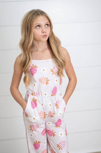 Millie Pink Strawberry Jumpsuit