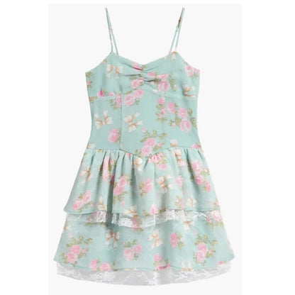 Tween Floral Lace Trim Dress|8591
