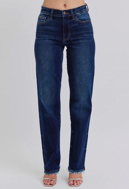 Judy Blue Mid Rise Straight Leg Jeans|1849