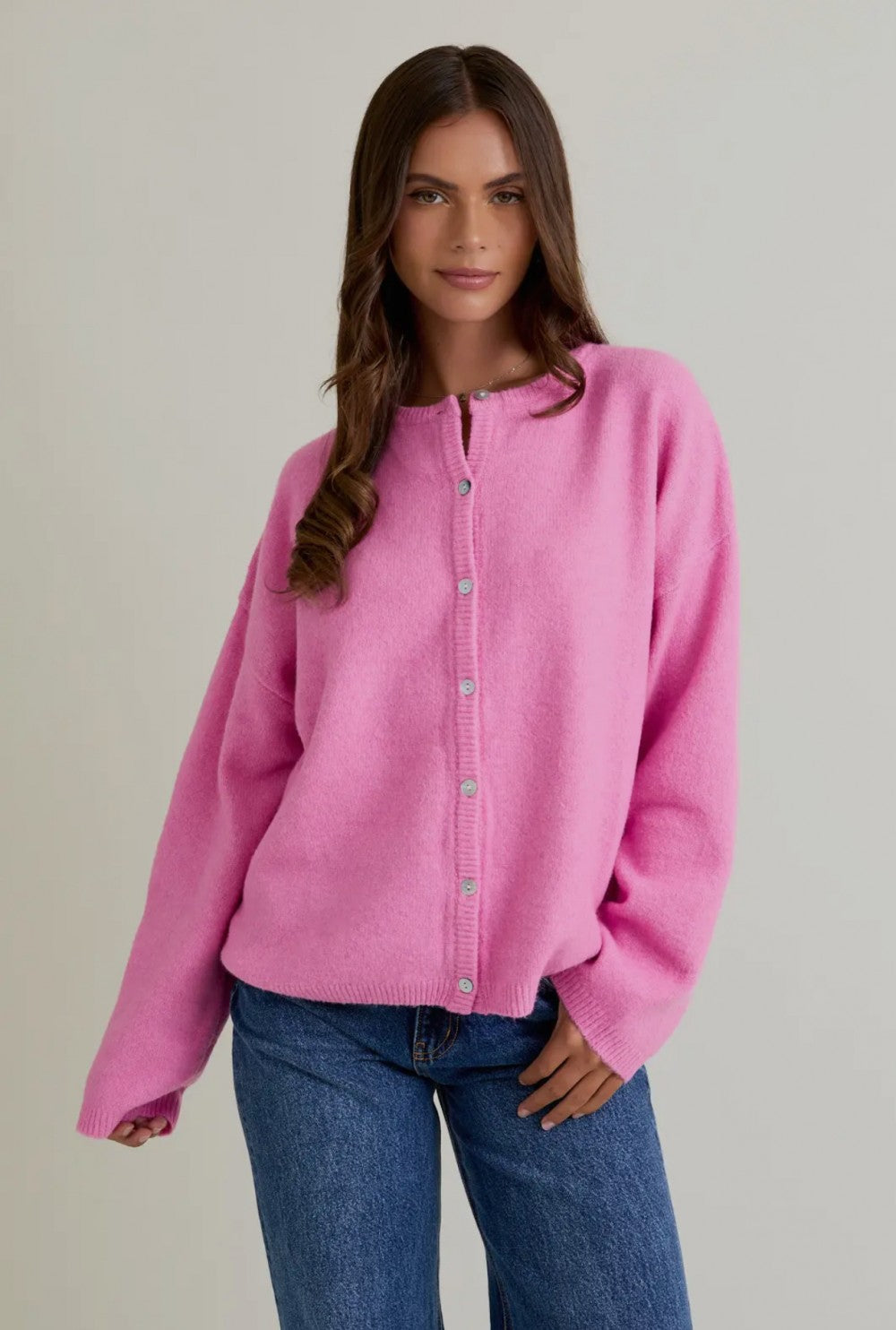 Pink Aubrey Sweater Cardigan|2149