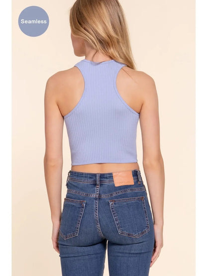 Ribbed Crew Racer Crop|7371