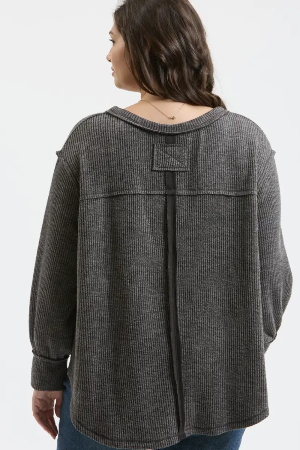 PLUS V Neck Knit Top|2669