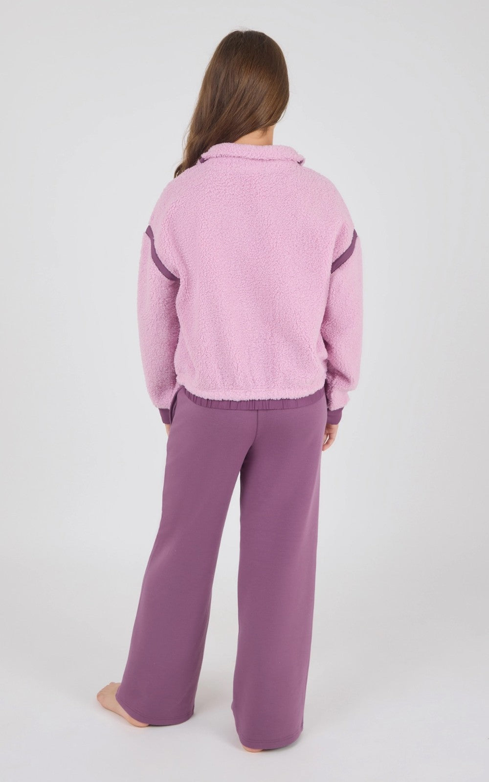 Tween Girls Trendy Contrast Sherpa Set|9162