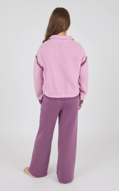 Tween Girls Trendy Contrast Sherpa Set|9162