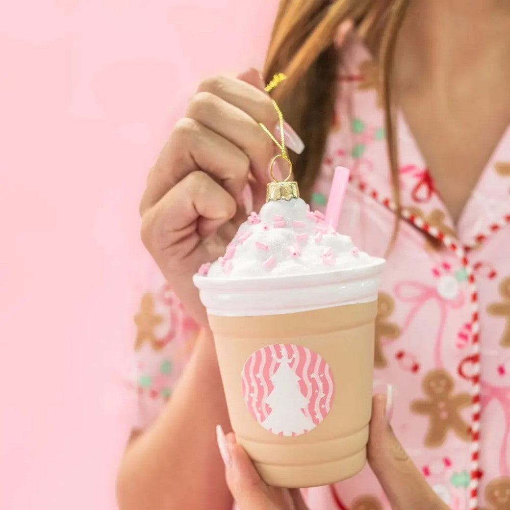 Frappe All the Way - Glass Ornament|9303