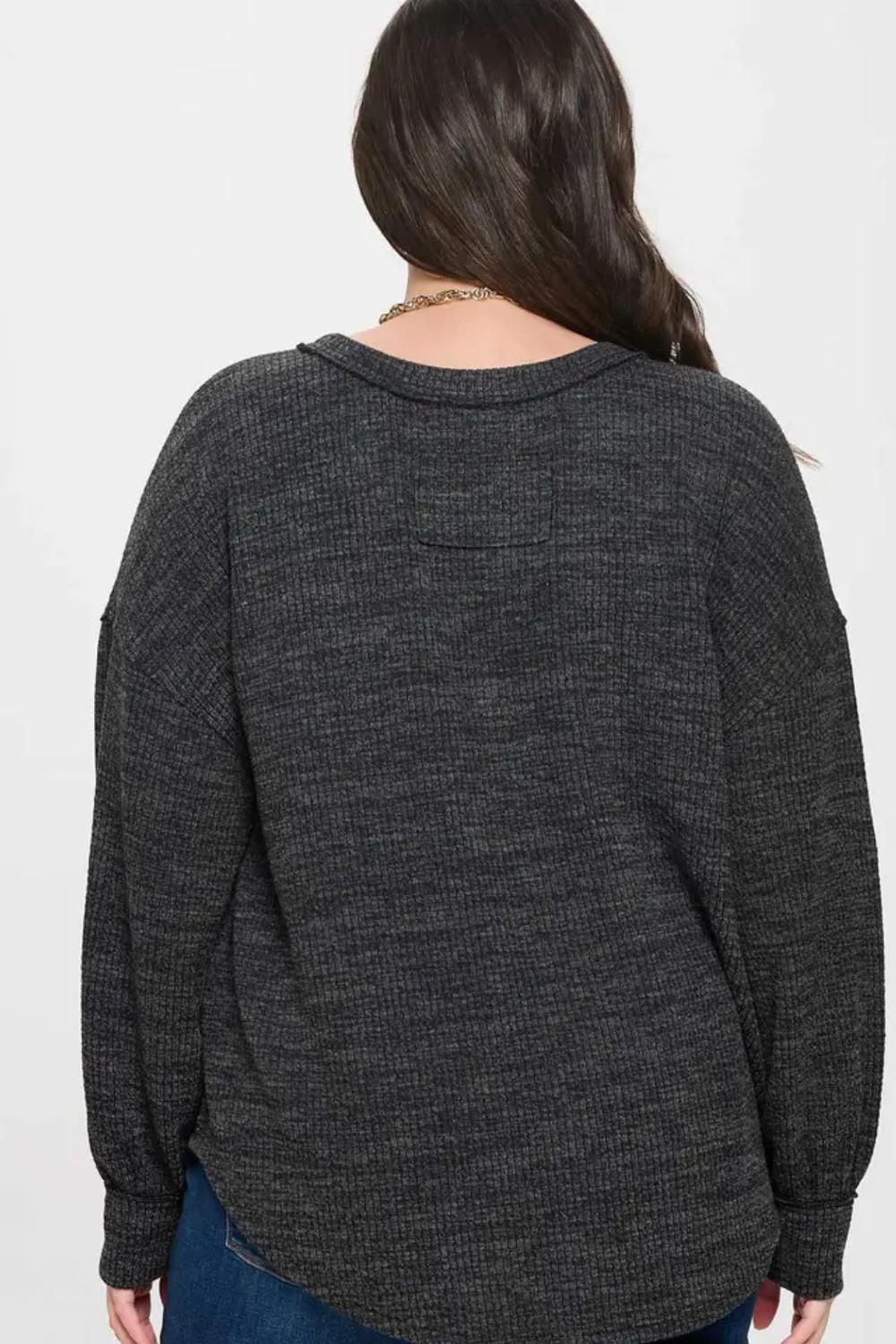 PLUS Drop Shoulder Long Sleeve Sweater|2666