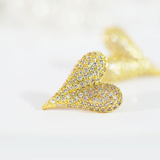 Quincy Pave Heart Earrings|1324