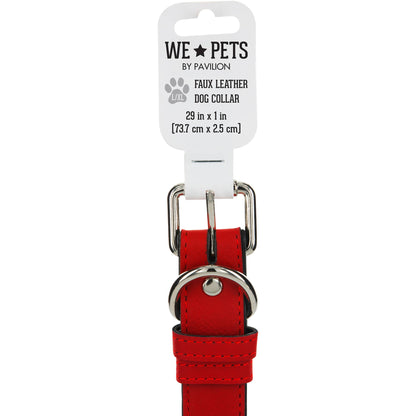 L/XL Woof - 30" PU Leather Pet Collar