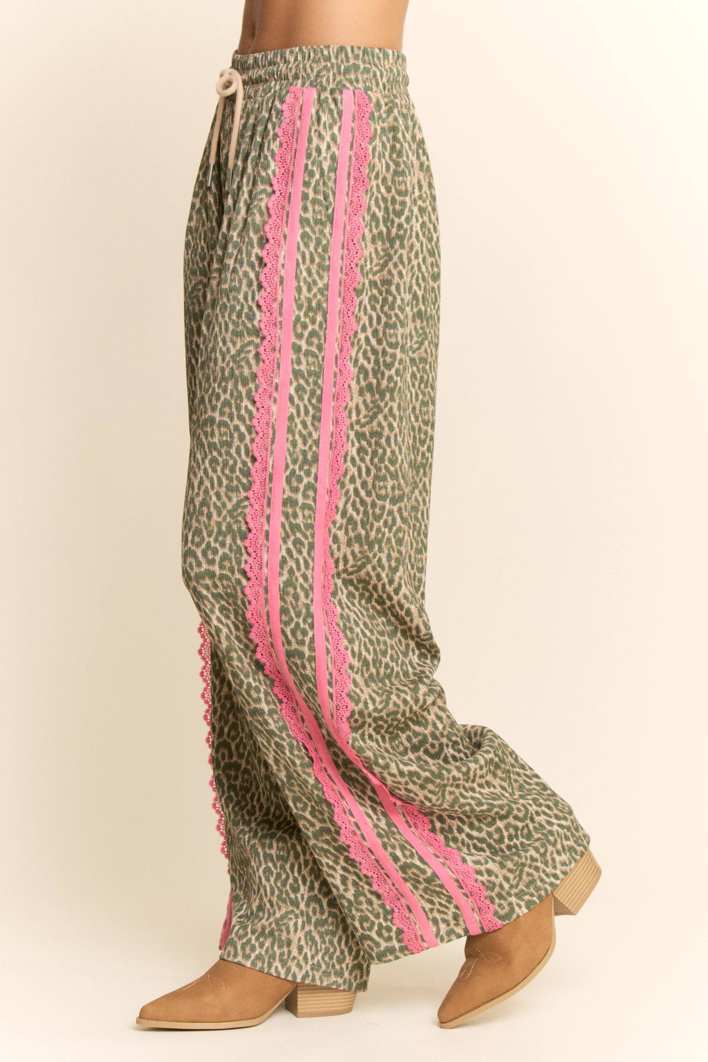 The Lacey Leopard Ribbon Pants