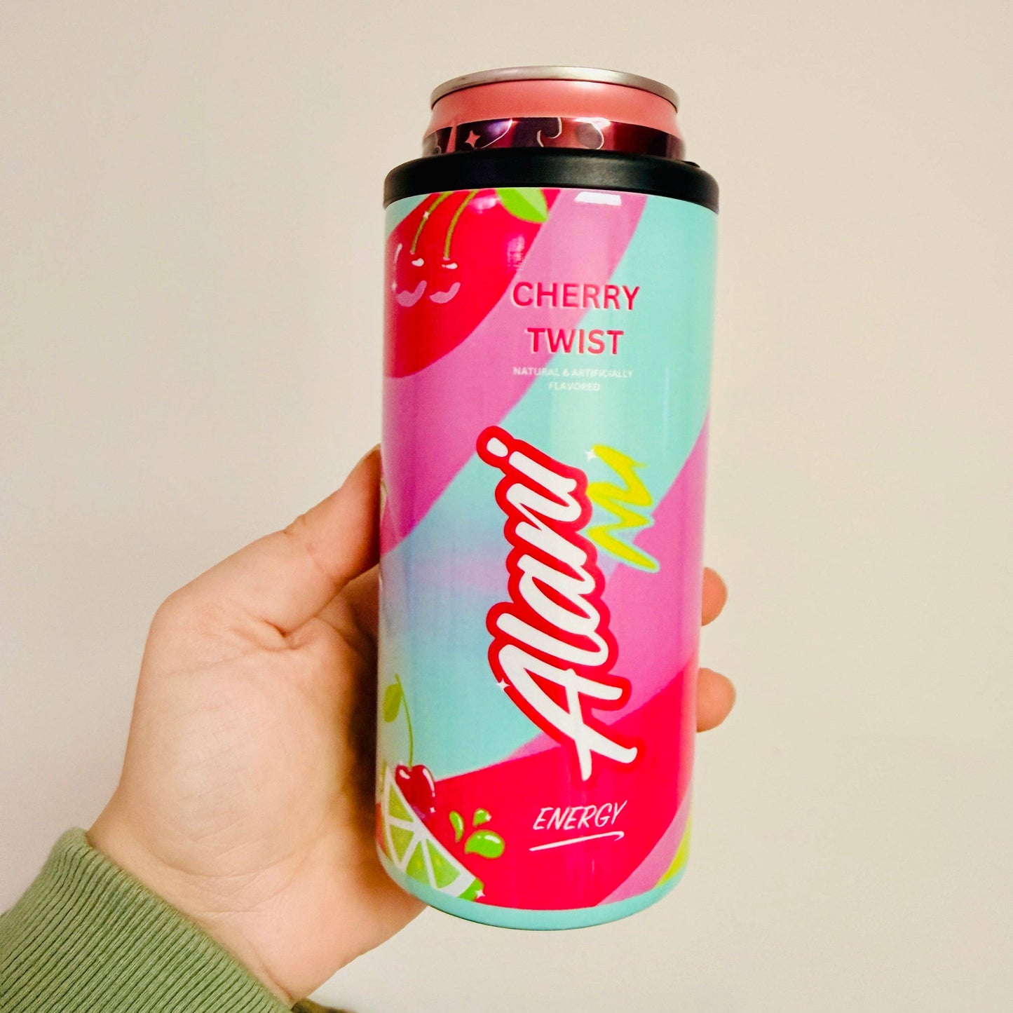 Slim Can Cooler Cherry Energy