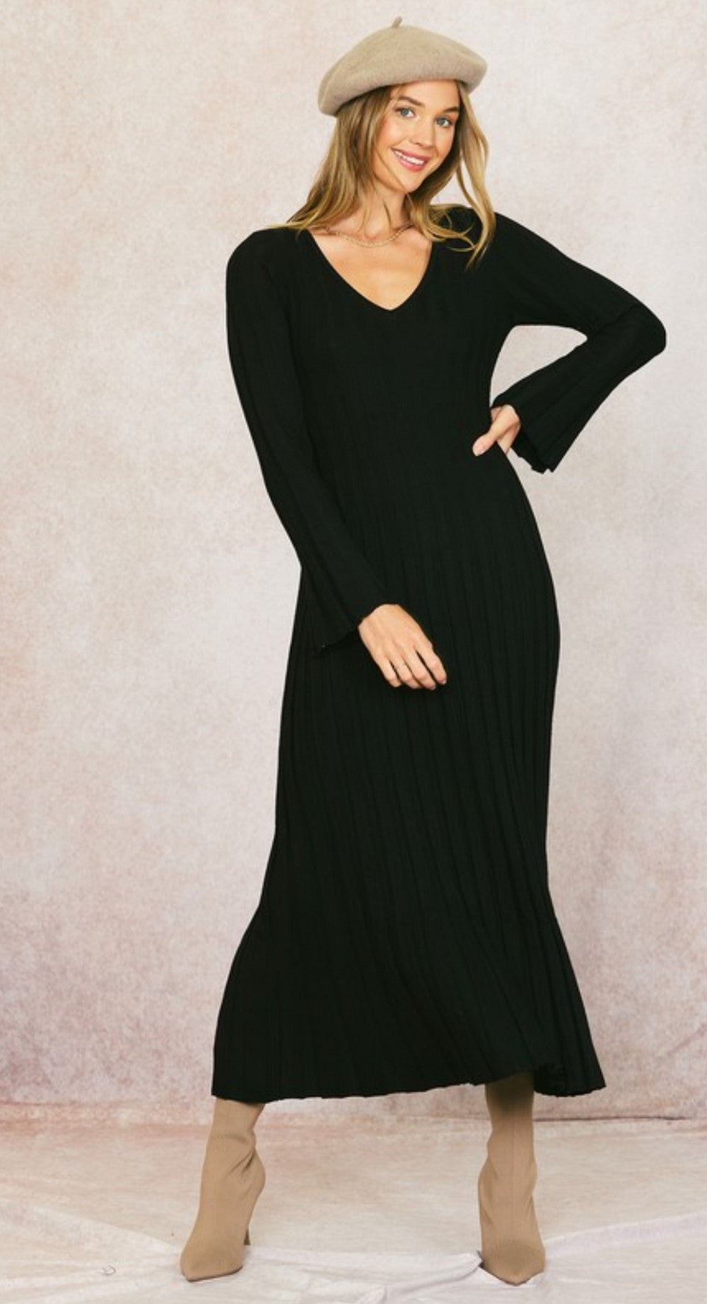 Black Sweater Dress|1651