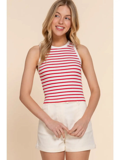 Sleeveless Round Neck Tank|7386