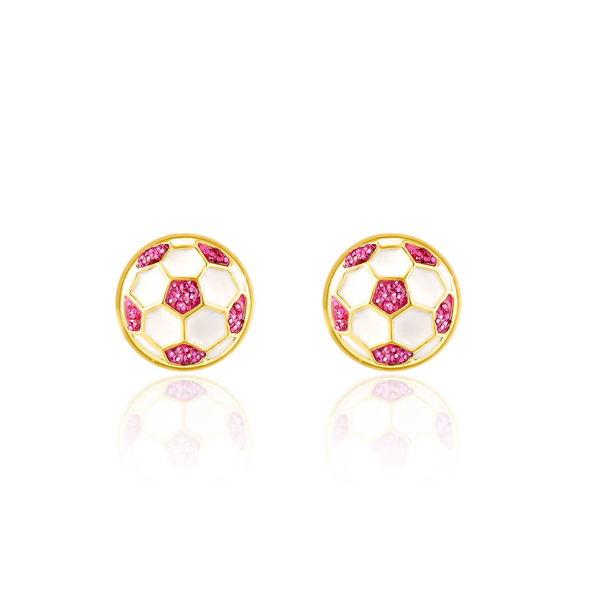 Glitter Soccer Ball | Cutie Stud Earrings for Kids