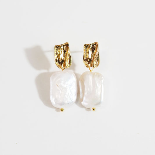 Sandy Pearl Drop Earrings|1332
