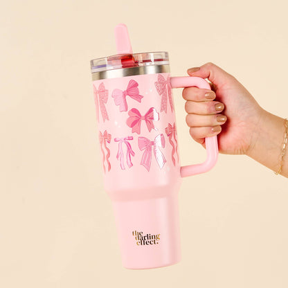 40 oz Lifestyle Flip Straw Tumbler-Blushing Bows