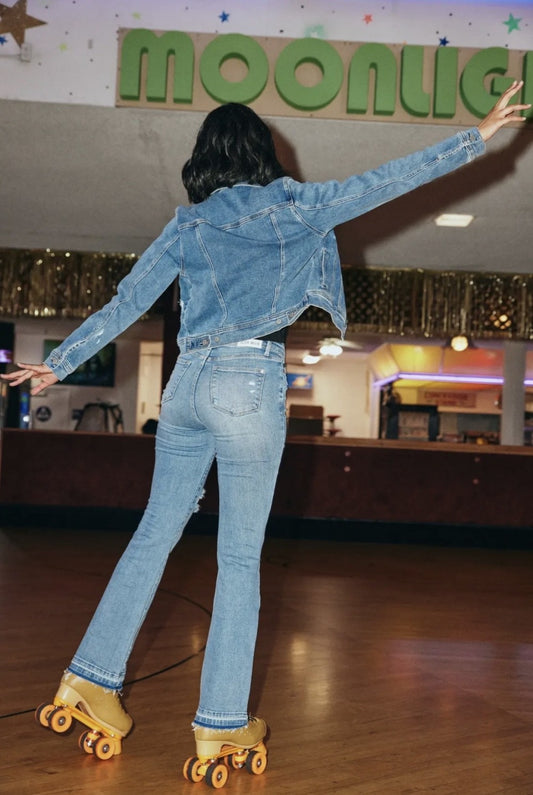 Judy Blue Mr Destroy & Release Hem Bootcut|6165