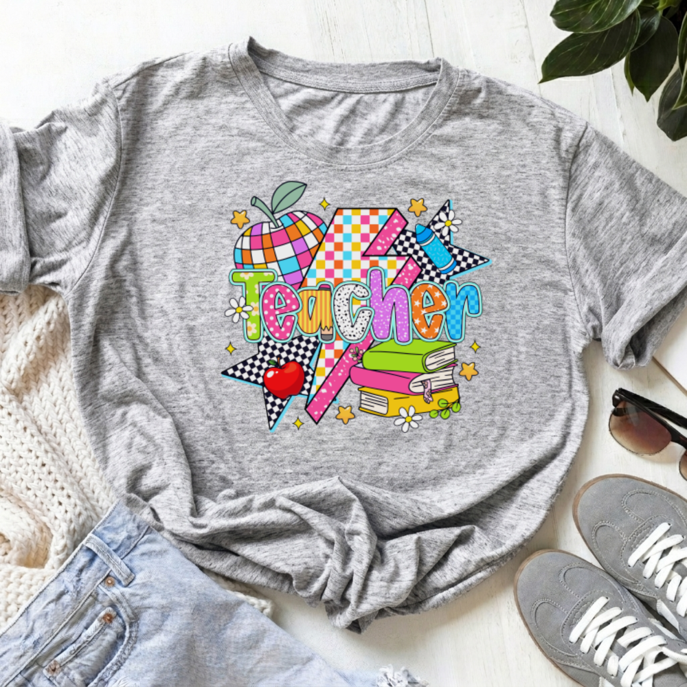 Retro Grey Teacher Tee|7530