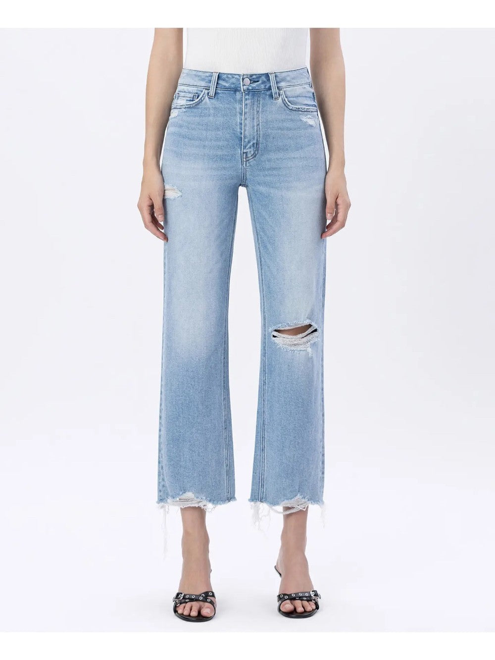 High Rise Slim Wide Jeans|7282